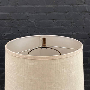 Mid-Century Modern Cork & Walnut Table Lamp, c.1960’s