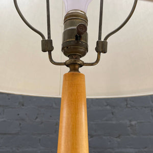 Mid-Century Modern Cork & Walnut Table Lamp, c.1960’s