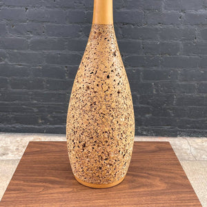 Mid-Century Modern Cork & Walnut Table Lamp, c.1960’s