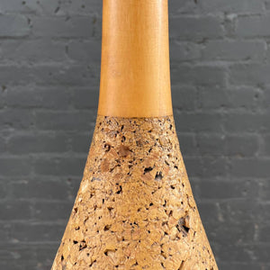 Mid-Century Modern Cork & Walnut Table Lamp, c.1960’s