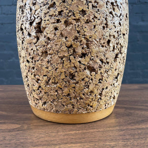 Mid-Century Modern Cork & Walnut Table Lamp, c.1960’s