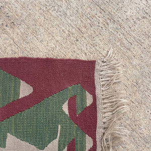 Vintage Turkish Bohemian Wool Kilim Rug Carpet