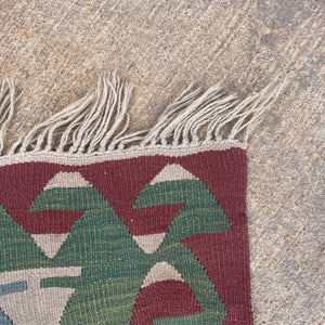 Vintage Turkish Bohemian Wool Kilim Rug Carpet