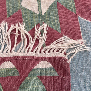 Vintage Turkish Bohemian Wool Kilim Rug Carpet