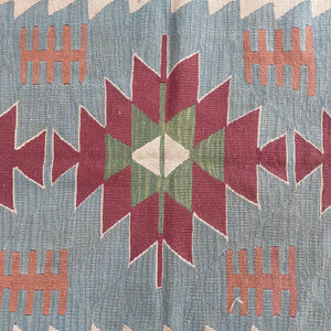 Vintage Turkish Bohemian Wool Kilim Rug Carpet
