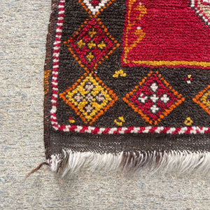 Small Vintage Persian Red Oriental Wool Carpet Rug, c.1940’s