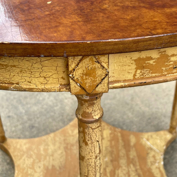 Vintage Neoclassical Style Burl Wood Accent Table