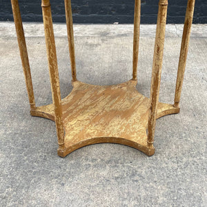 Vintage Neoclassical Style Burl Wood Accent Table