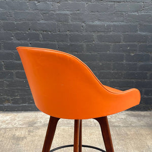 Pair of Vintage Mid-Century Modern Walnut Bar Stools, c.1960’s