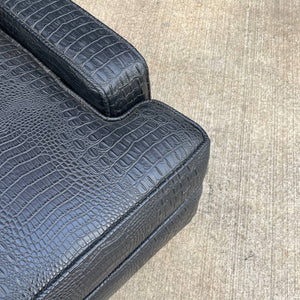 Vintage Mid-Century Modern Faux Crocodile Leather Lounge Chair, c.1960’s