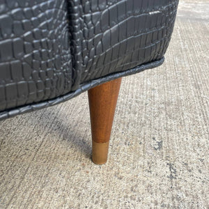 Vintage Mid-Century Modern Faux Crocodile Leather Lounge Chair, c.1960’s