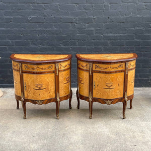 Pair of French Antique Rosewood & Burl Olive Wood Consoles, c.1960’s