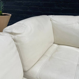 Italian Vintage Leather Sectional Modular Sofa Set