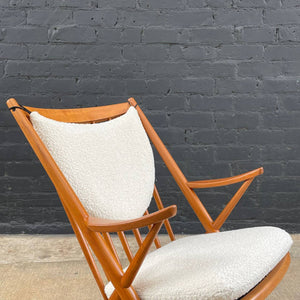 Mid-Century Danish Modern Teak & Boucle Rocking Chair by Frank Reenskaug, c.1960’s