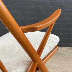 Mid-Century Danish Modern Teak & Boucle Rocking Chair by Frank Reenskaug, c.1960’s