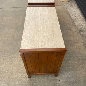 Pair of Mid-Century Modern Chest Dresser with Travertine Marble Stone by Drexel, c.1950’s