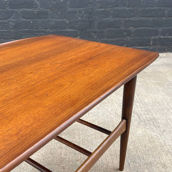 Mid-Century Modern Walnut Two-Tier Side Table with Magazine Holder, c.1960’s