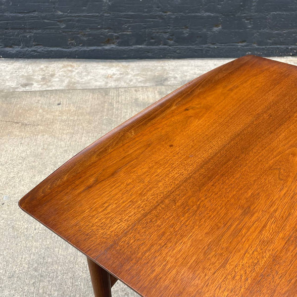 Mid-Century Modern Walnut Two-Tier Side Table with Magazine Holder, c.1960’s