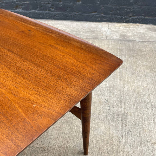 Mid-Century Modern Walnut Two-Tier Side Table with Magazine Holder, c.1960’s