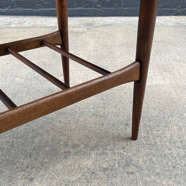 Mid-Century Modern Walnut Two-Tier Side Table with Magazine Holder, c.1960’s