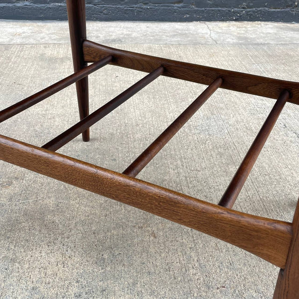 Mid-Century Modern Walnut Two-Tier Side Table with Magazine Holder, c.1960’s