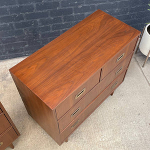 Pair of Mid-Century Modern Chest Dresser with Brass Accents by Lane, c.1950’s