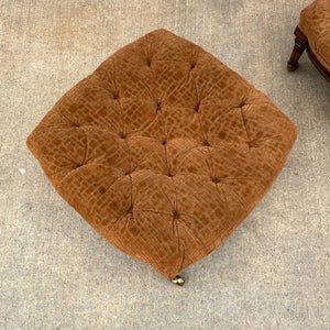 Pair of Mid-Century Modern Regency Style Tufted Stools, c.1960’s
