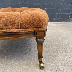 Pair of Mid-Century Modern Regency Style Tufted Stools, c.1960’s