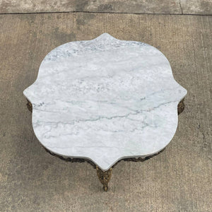 Antique Gilded Brass & Marble Stone Side Table, c.1950’s