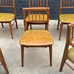 Set of 6 Mid-Century Modern Sculpted Walnut Dining Chairs, c.1950’s
