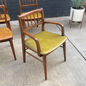 Set of 6 Mid-Century Modern Sculpted Walnut Dining Chairs, c.1950’s