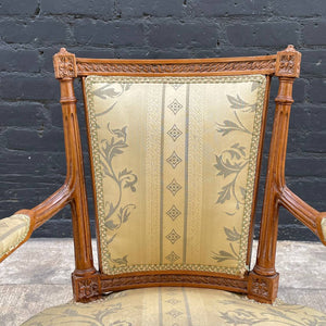 Pair of French Antique Carved Wood Arm Chairs, c.1960’s