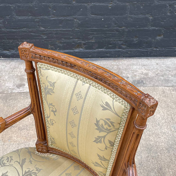 Pair of French Antique Carved Wood Arm Chairs, c.1960’s