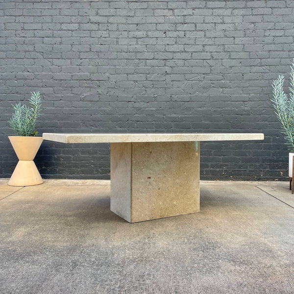 Mid-Century Modern Large Travertine Stone Dining Table, c.1970’s