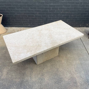 Mid-Century Modern Large Travertine Stone Dining Table, c.1970’s