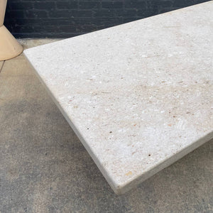 Mid-Century Modern Large Travertine Stone Dining Table, c.1970’s
