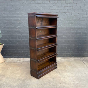 Vintage Stackable Barristers Oak & Glass Bookcase Shelf by Globe Wernicke, c.1930’s