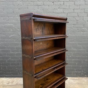 Vintage Stackable Barristers Oak & Glass Bookcase Shelf by Globe Wernicke, c.1930’s