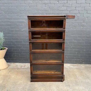 Vintage Stackable Barristers Oak & Glass Bookcase Shelf by Globe Wernicke, c.1930’s