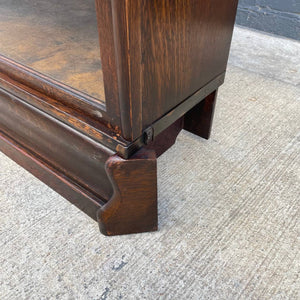 Vintage Stackable Barristers Oak & Glass Bookcase Shelf by Globe Wernicke, c.1930’s