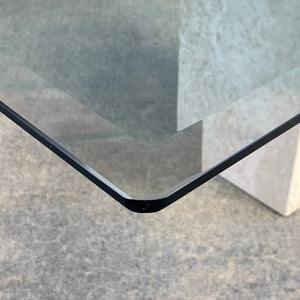 Mid-Century Modern Travertine Stone & Brass Dining Table, c.1970’s