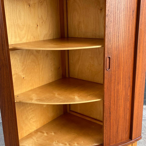 Mid-Century Modern Teak & Oak Danish Corner Cabinet, c.1960’s