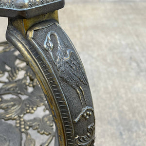 Vintage Two-Tier Brass End / Side Table with Bird Motif, c.1960’s