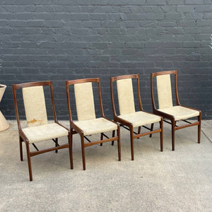 Set of 4 Mid-Century Modern Sculpted Walnut Dining Chairs, c.1960’s