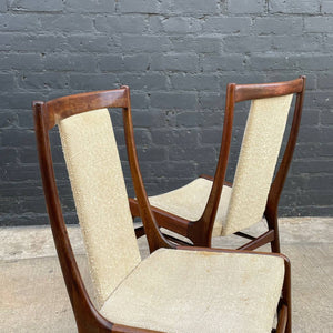 Set of 4 Mid-Century Modern Sculpted Walnut Dining Chairs, c.1960’s