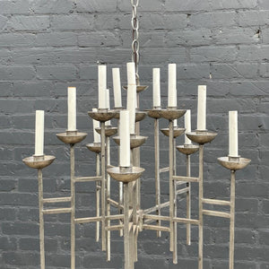 Mid-Century Modern Geometric Metal Chandelier, c.1980’s