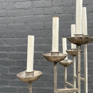 Mid-Century Modern Geometric Metal Chandelier, c.1980’s