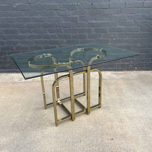 Vintage Mid-Century Modern Polished Brass & Glass Table, c.1960’s