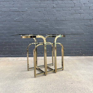 Vintage Mid-Century Modern Polished Brass & Glass Table, c.1960’s