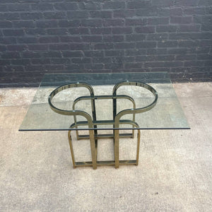 Vintage Mid-Century Modern Polished Brass & Glass Table, c.1960’s